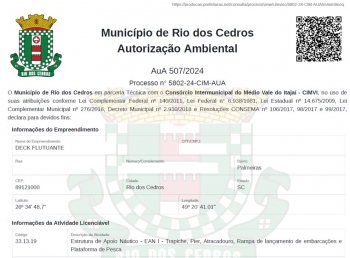  Licenciamento foi emitido em 55 dias via CIMVI